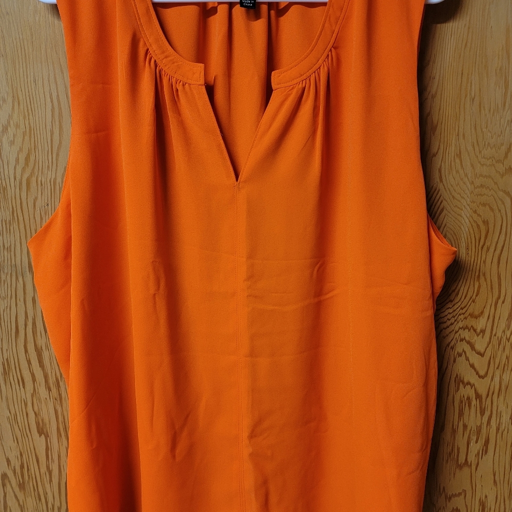 VERSONA WOMAN'S ORANGE SLEEVELESS BLOUSE XXL